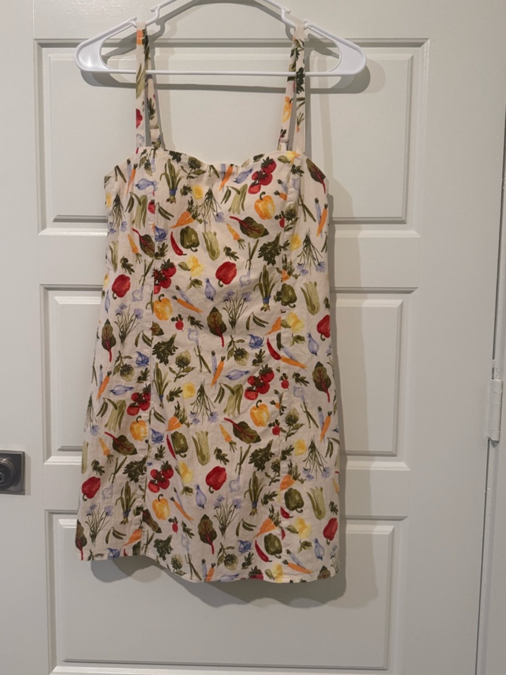 Abercrombie & Fitch Cream Vegetable Print Dress with Multi-Color Accents - Picture 2 of 4